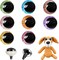 64 Pcs 30mm Glitter Safety Eyes – 3D Craft Eyes for Amigurumi, Plush Dolls, and DIY Toys (8 Colors)